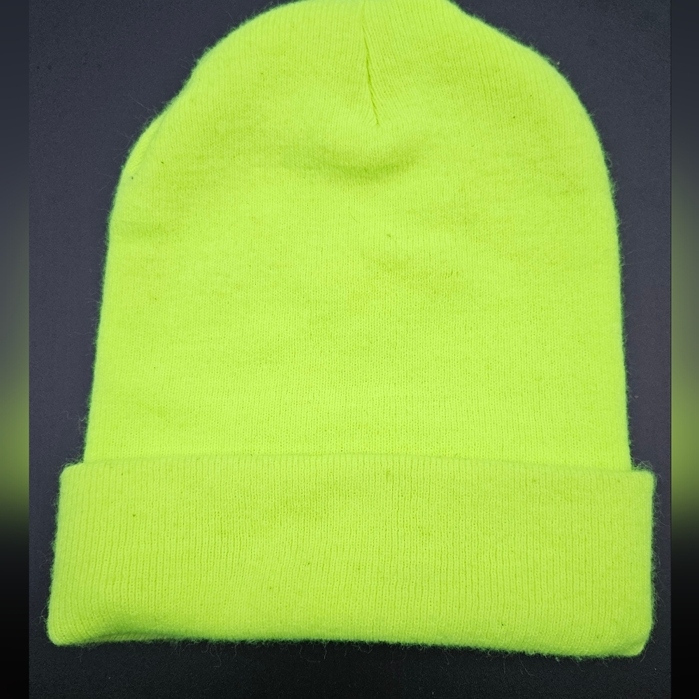 Carhartt Neon Green Acrylic Beanie Hat | Adult One Size | Winter Work Cap - Picture 7 of 7